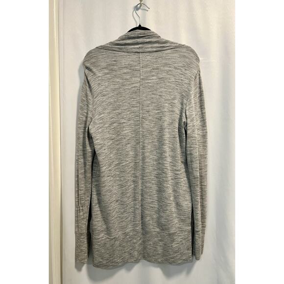 Athleta | Open Front Heather Gray Cardigan Sweater Pockets Thumb Holes- Size S - Picture 5 of 6